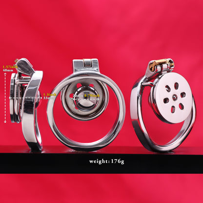Flat Chastity Cage with Solid Metal Negative Ball, F3193 - FRRK