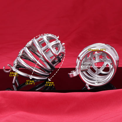 37mm Diameter Large Male Chastity Cage with Screw Spiked, F3070 - FRRK
