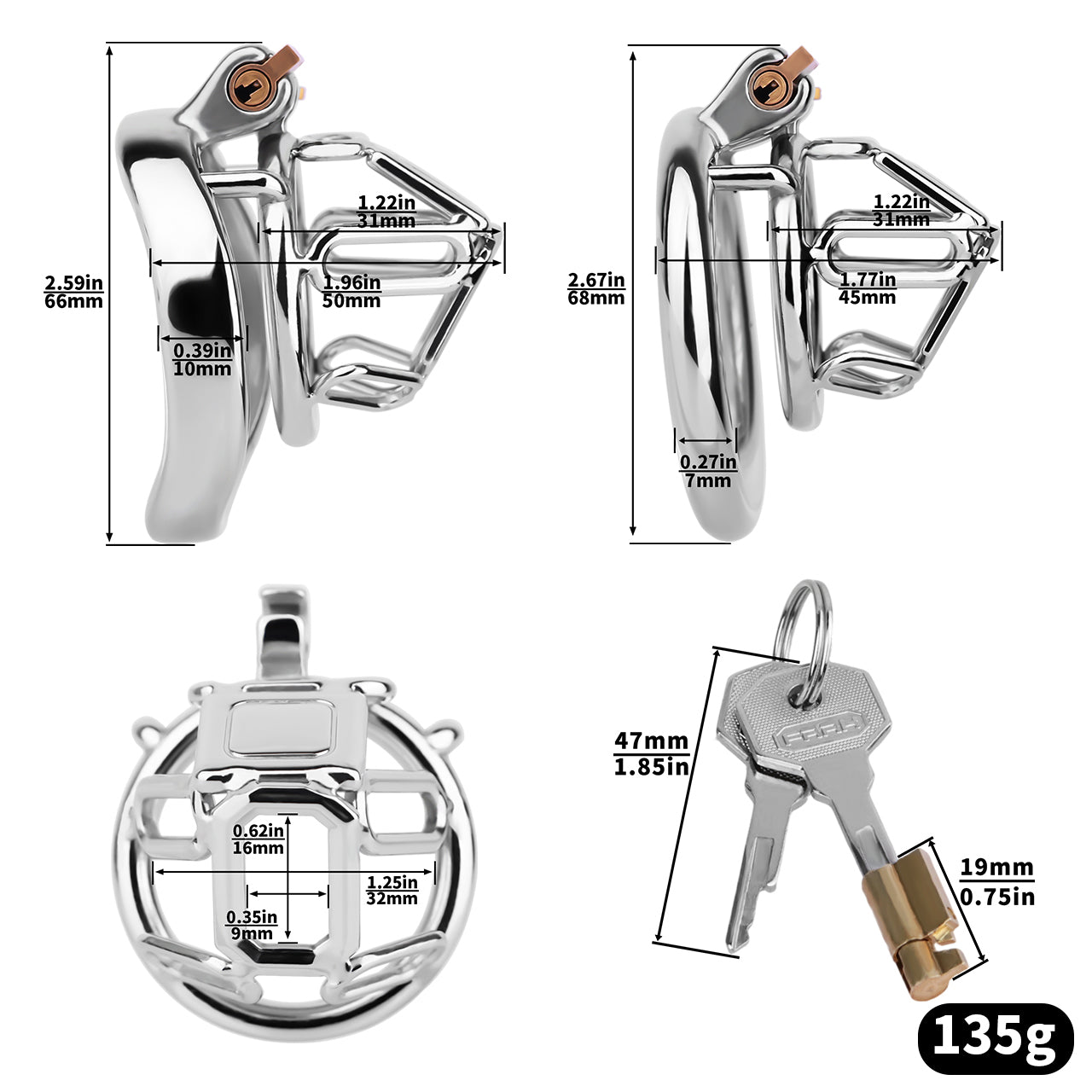 Topology Square Chastity Cage