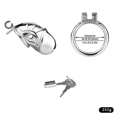 Metal Chastity Dick Locking Cage- Silver