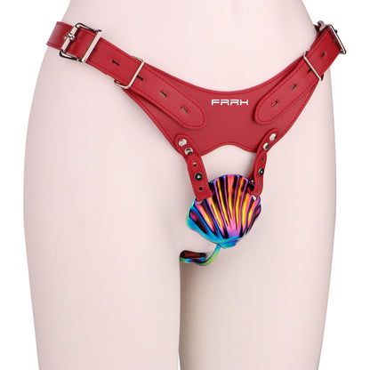 Wearable Colorful Metal Shell Invisible Chastity Cage | F277A
