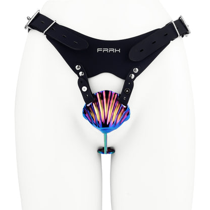 Wearable Colorful Metal Shell Invisible Chastity Cage | F277A