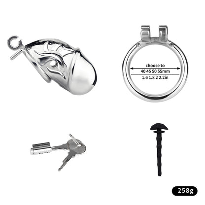 Metal Chastity Dick Locking Cage- Silver