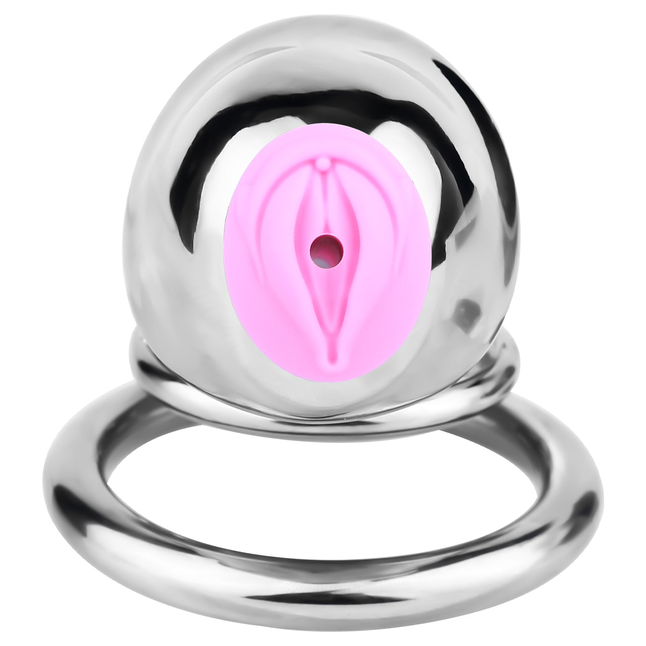 Metal Chastity Dick Locking Cage- Silver