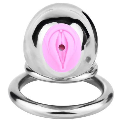 Metal Chastity Dick Locking Cage- Silver