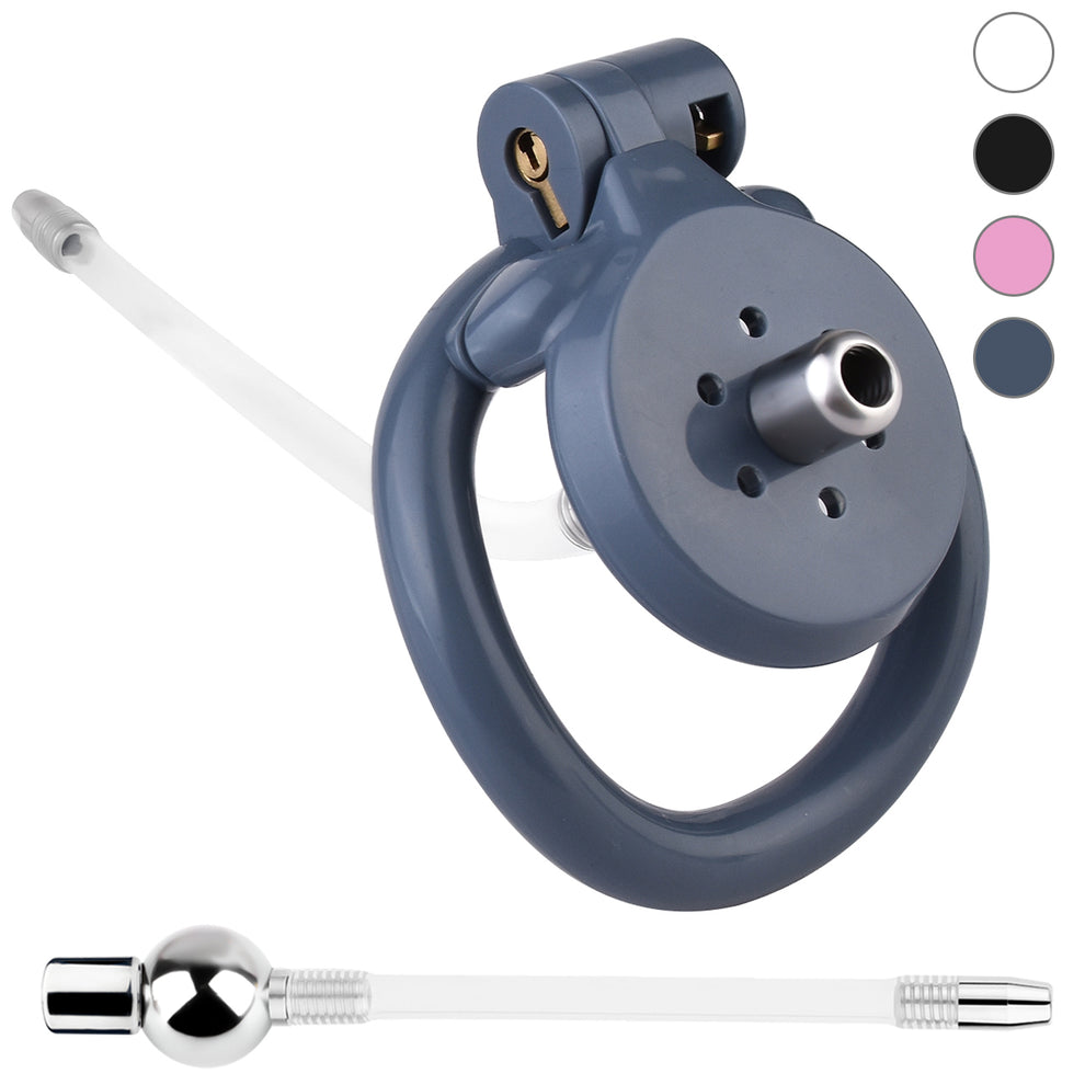 3D Printed Flat Chastity Cage with Inverted Steel Ball Catheter | F321 ...