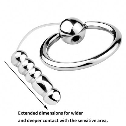 Ribbed-Shaped Prostate Massager with Nylon Cord and Pull Ring | F3209 - FRRK