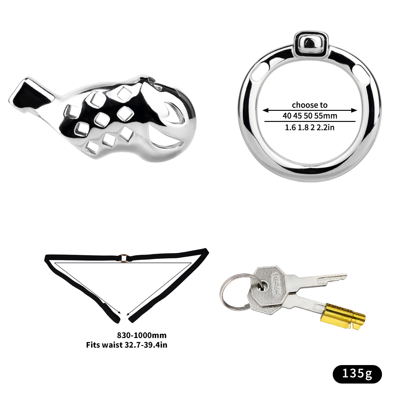 Aluminum Alloy Clown Chastity Cage