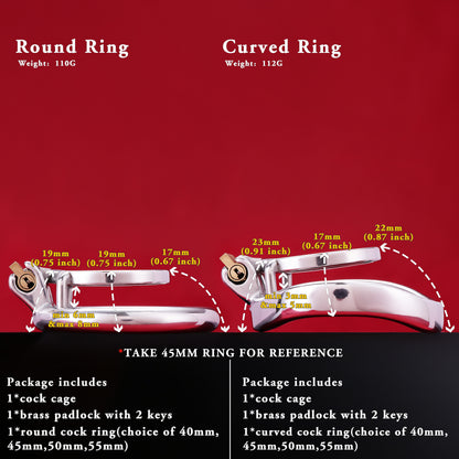 Dual Cock Ring Chastity Cage, F3122 - FRRK