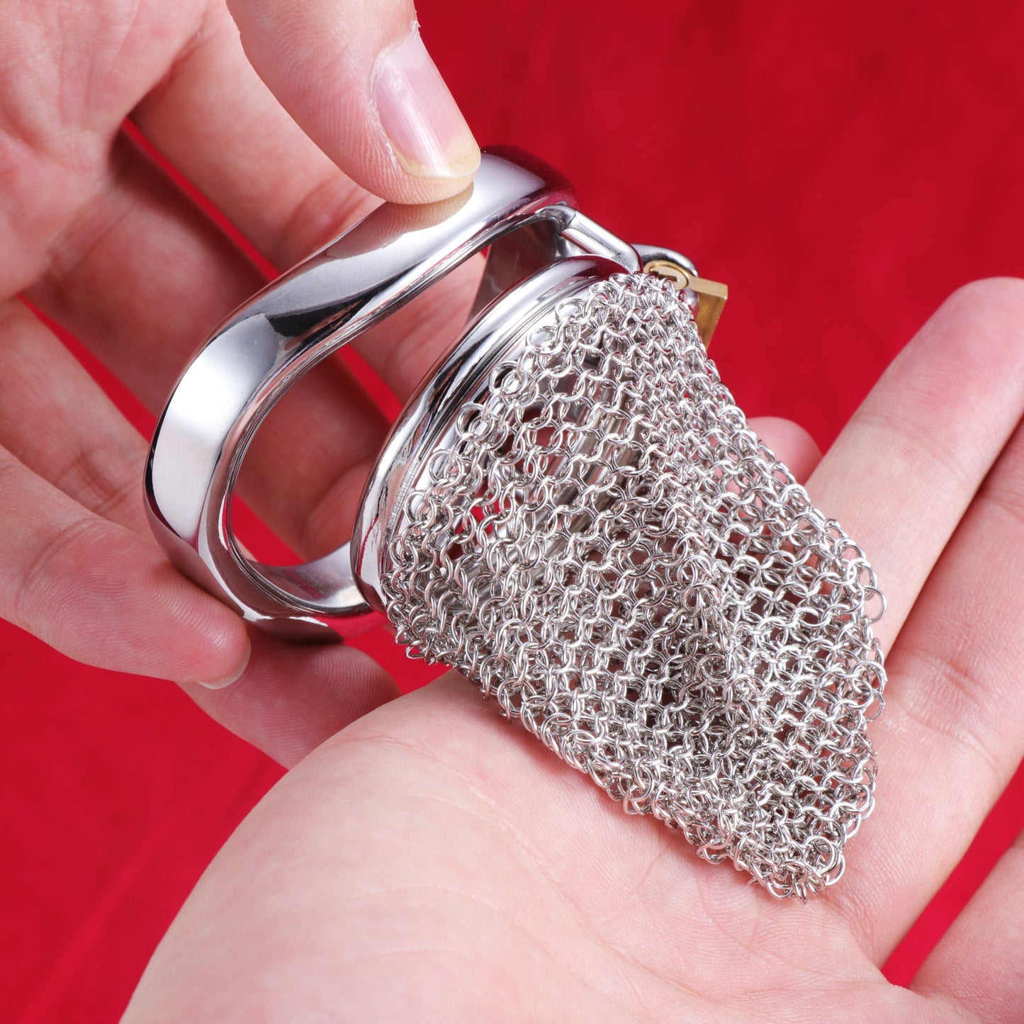 Small Metal Mesh Chastity Cage, F3197 - FRRK