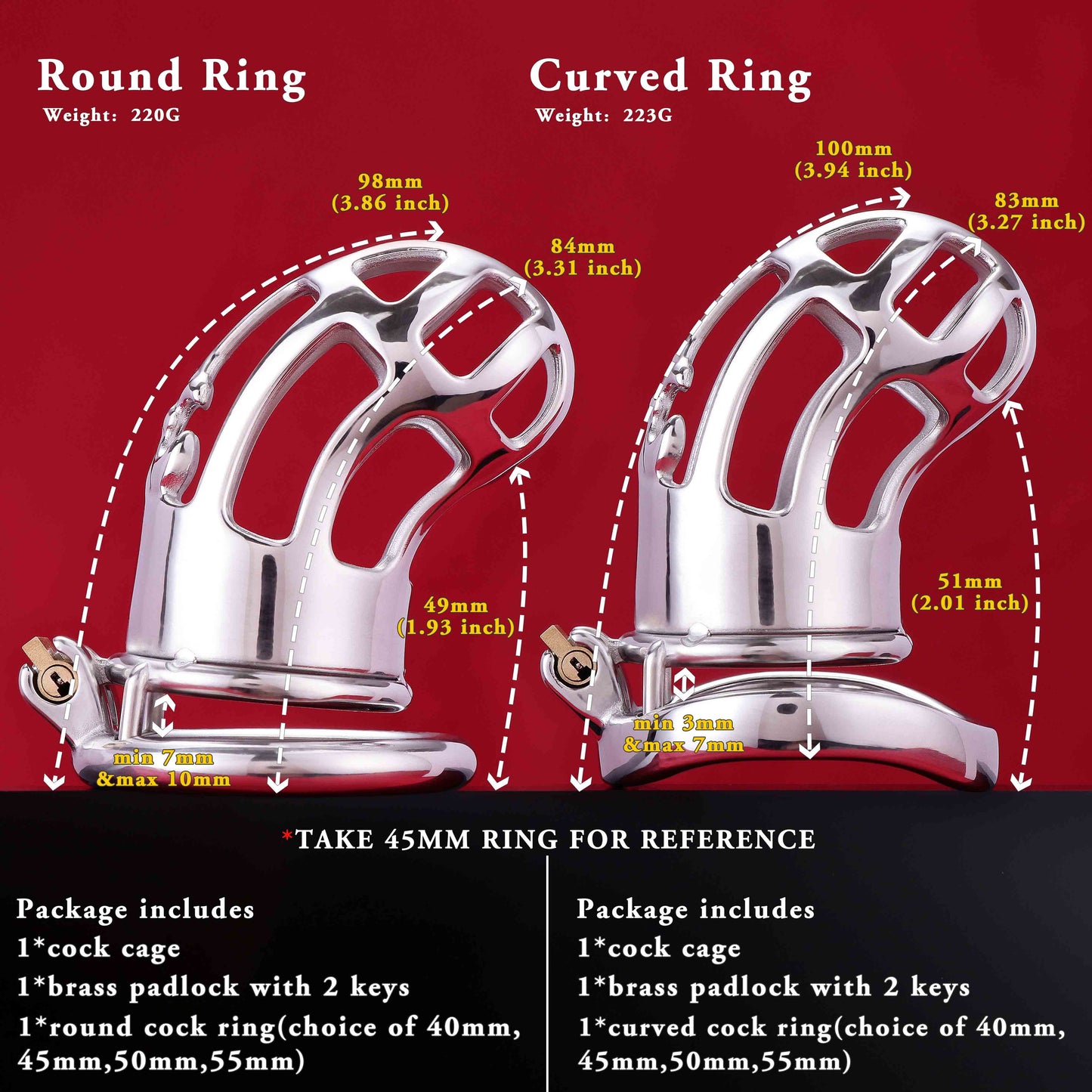 37mm Diameter Male Maxi Mamba Chastity Cage | F3086