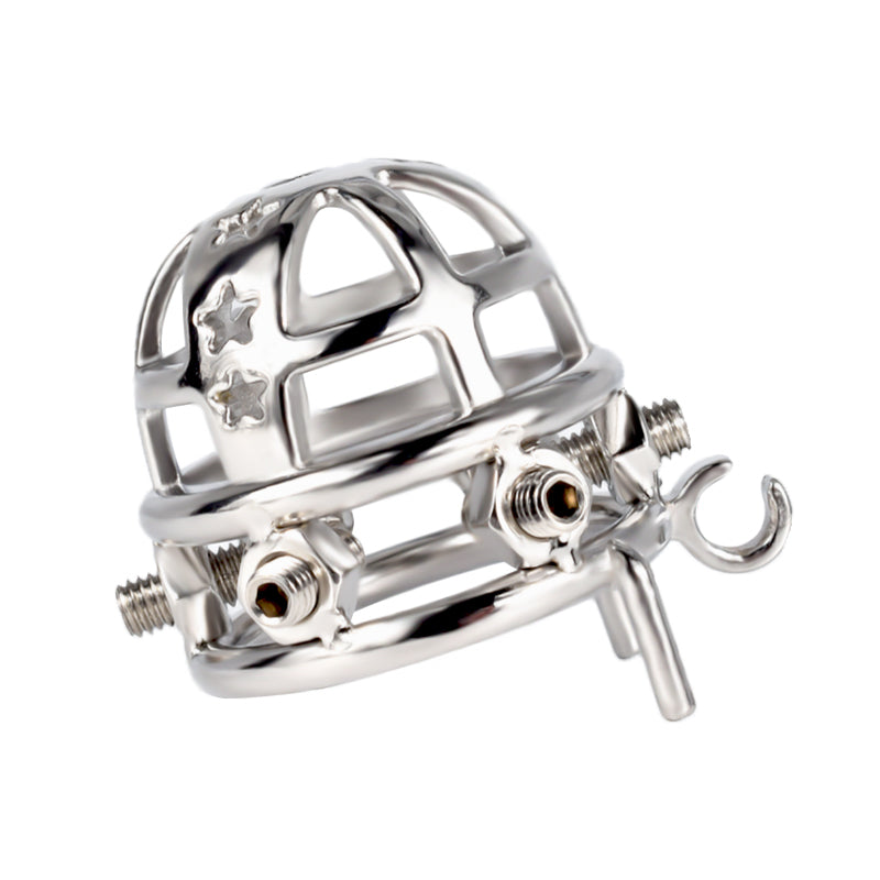 37mm Diameter Large Male Chastity Cage with Screw Spiked, F3069 - FRRK