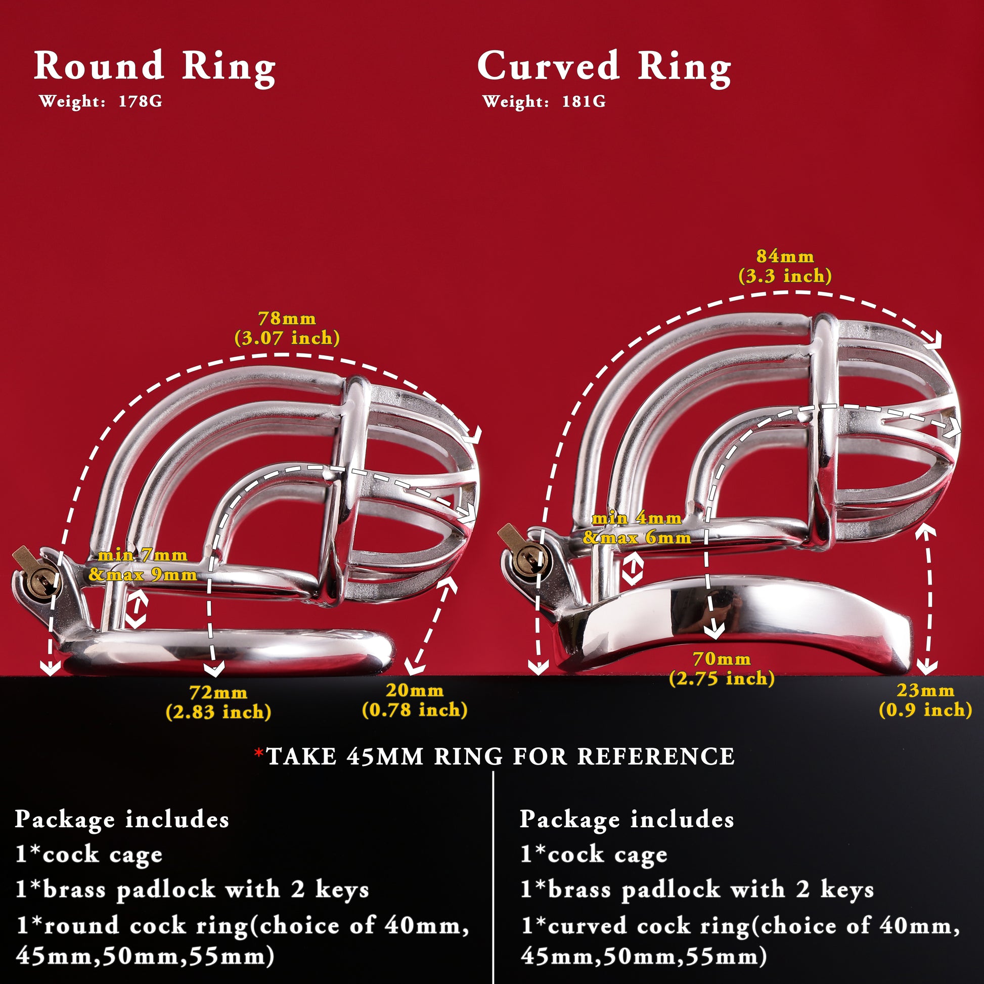 Tiny Dangling cock cage, Curve Chastity Cage Device, F3046 - FRRK