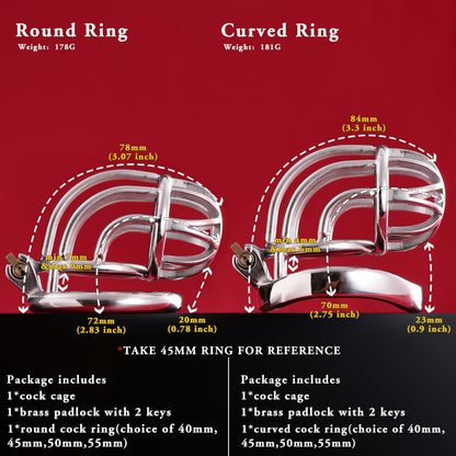 Tiny Dangling cock cage, Curve Chastity Cage Device, F3046 - FRRK