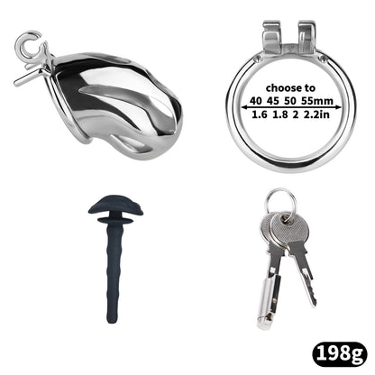 Cobra Series Mamba Chastity Cage | F312A Medium Size - Silver