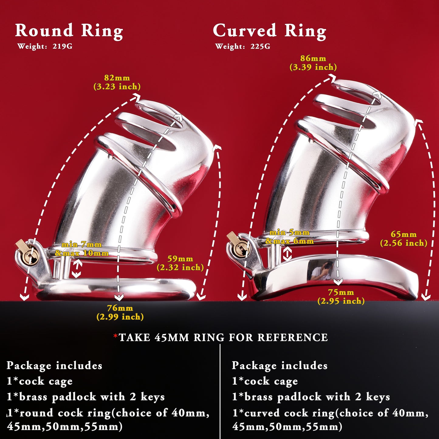 Top Split Open Male Chastity Cage, F3057 - FRRK