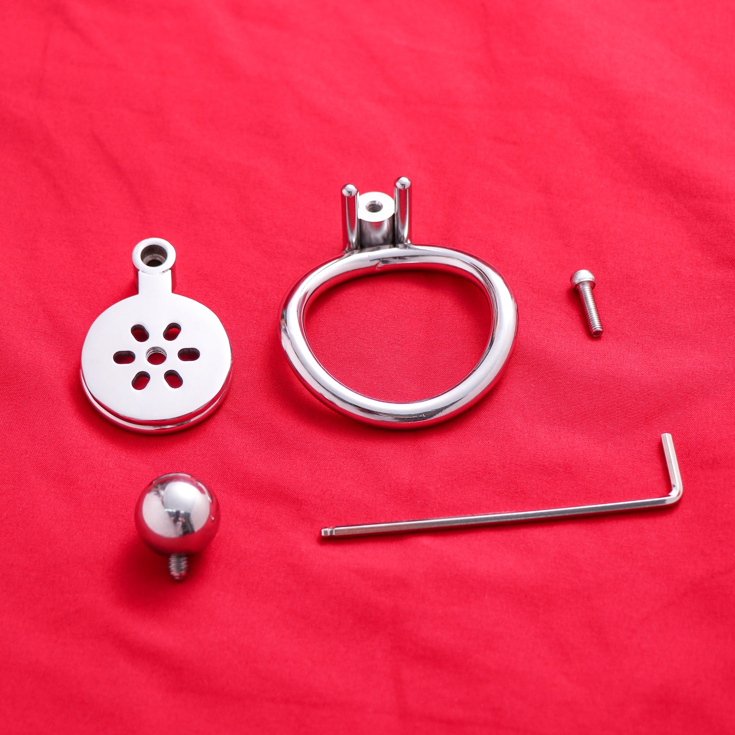 Flat Chastity Cage with Solid Metal Negative Ball, F3190 - FRRK