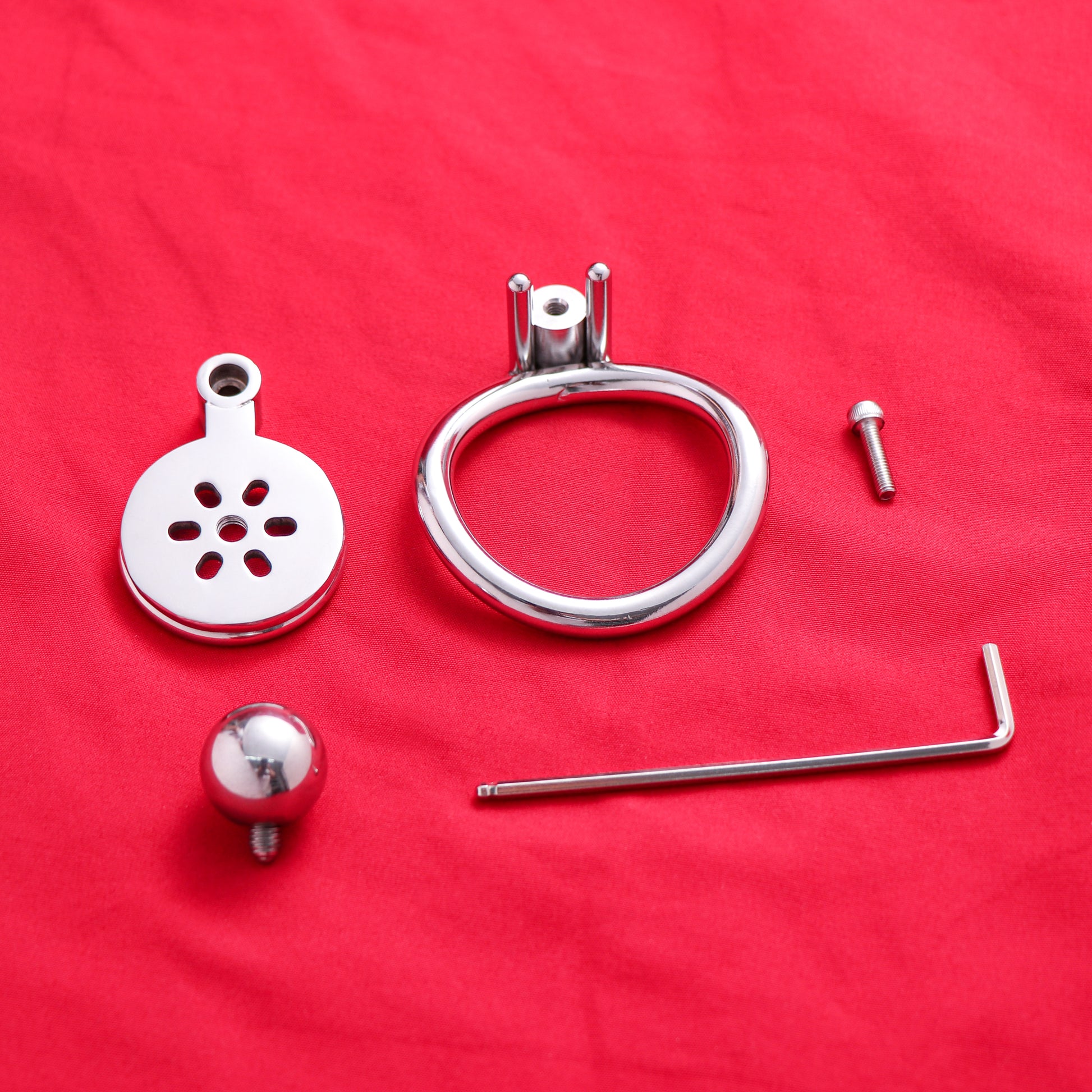 Flat Chastity Cage with Solid Metal Negative Ball, F3190 - FRRK