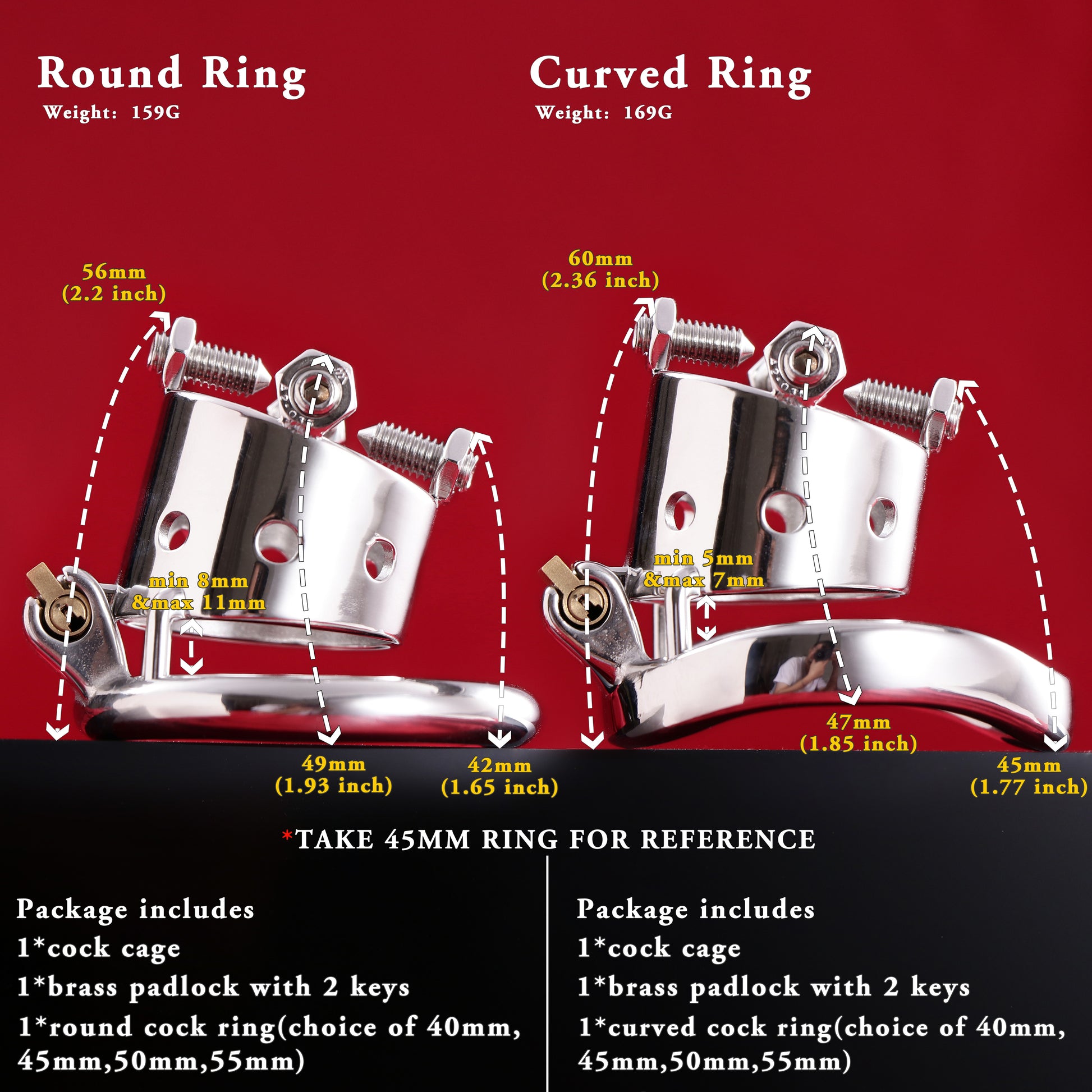 Open Head Male Chastity Cage with Removable Spikes, F3029 - FRRK