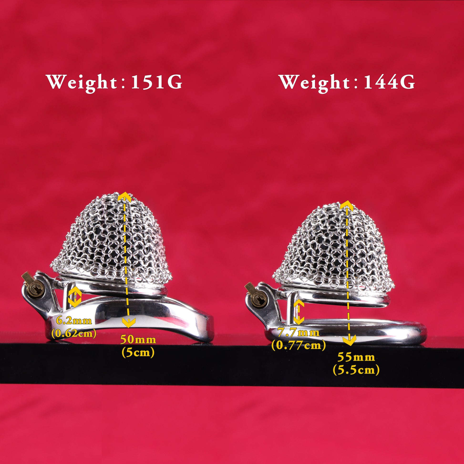 Nub Metal Mesh Chastity Cage, F3199 - FRRK