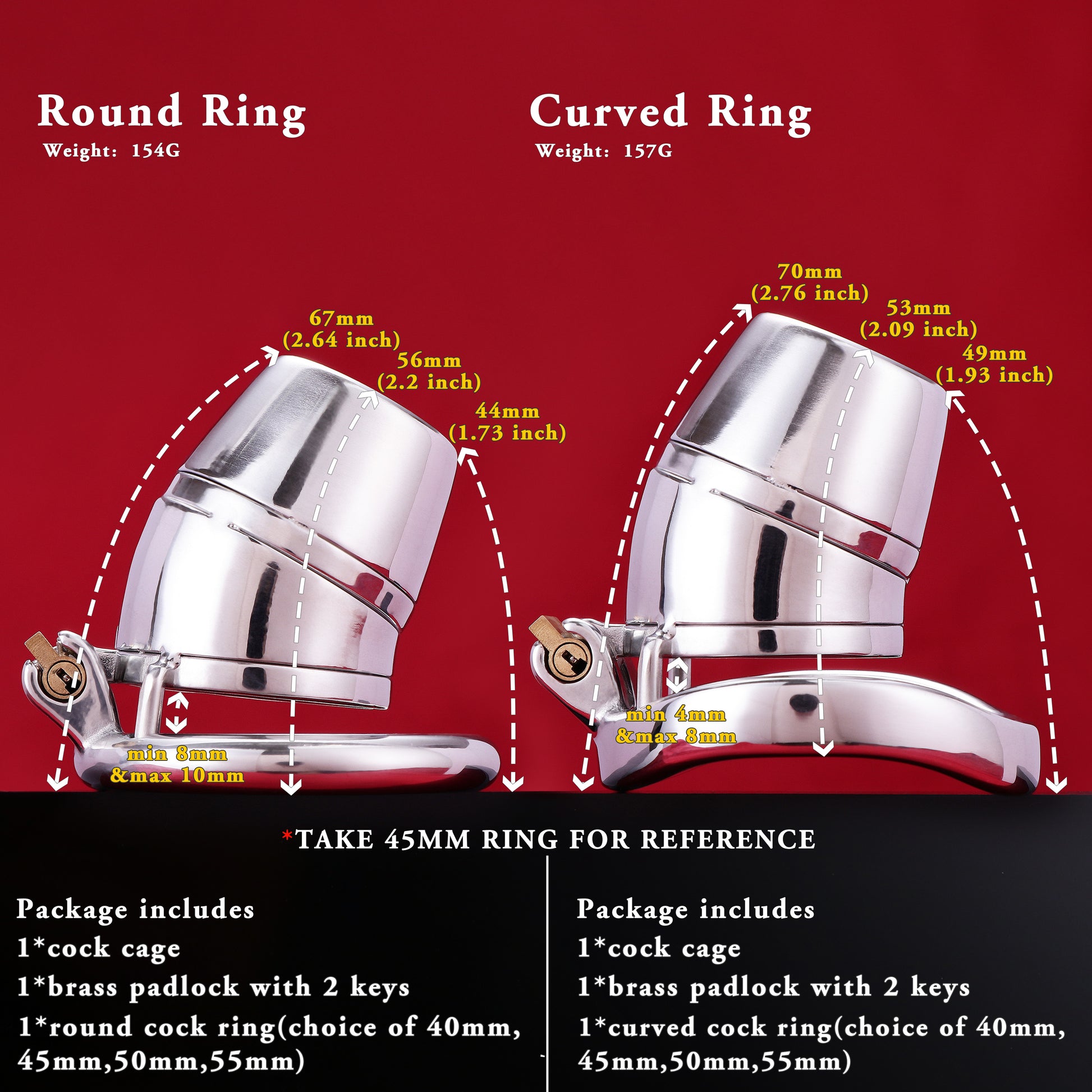 Full Closed Steel Chastity Cage, F3102 - FRRK