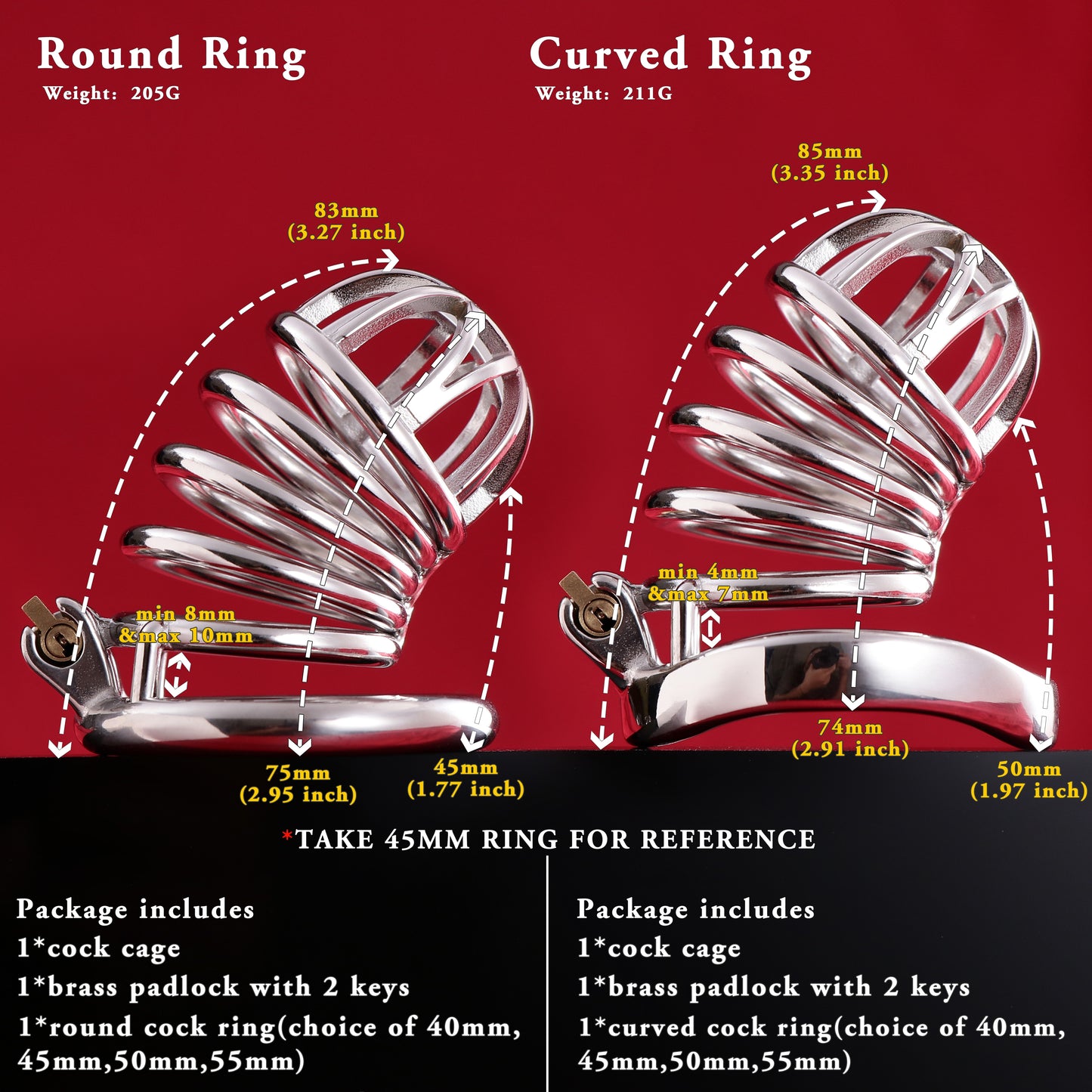 Male Top Split Open Chastity Cage, F3047 - FRRK