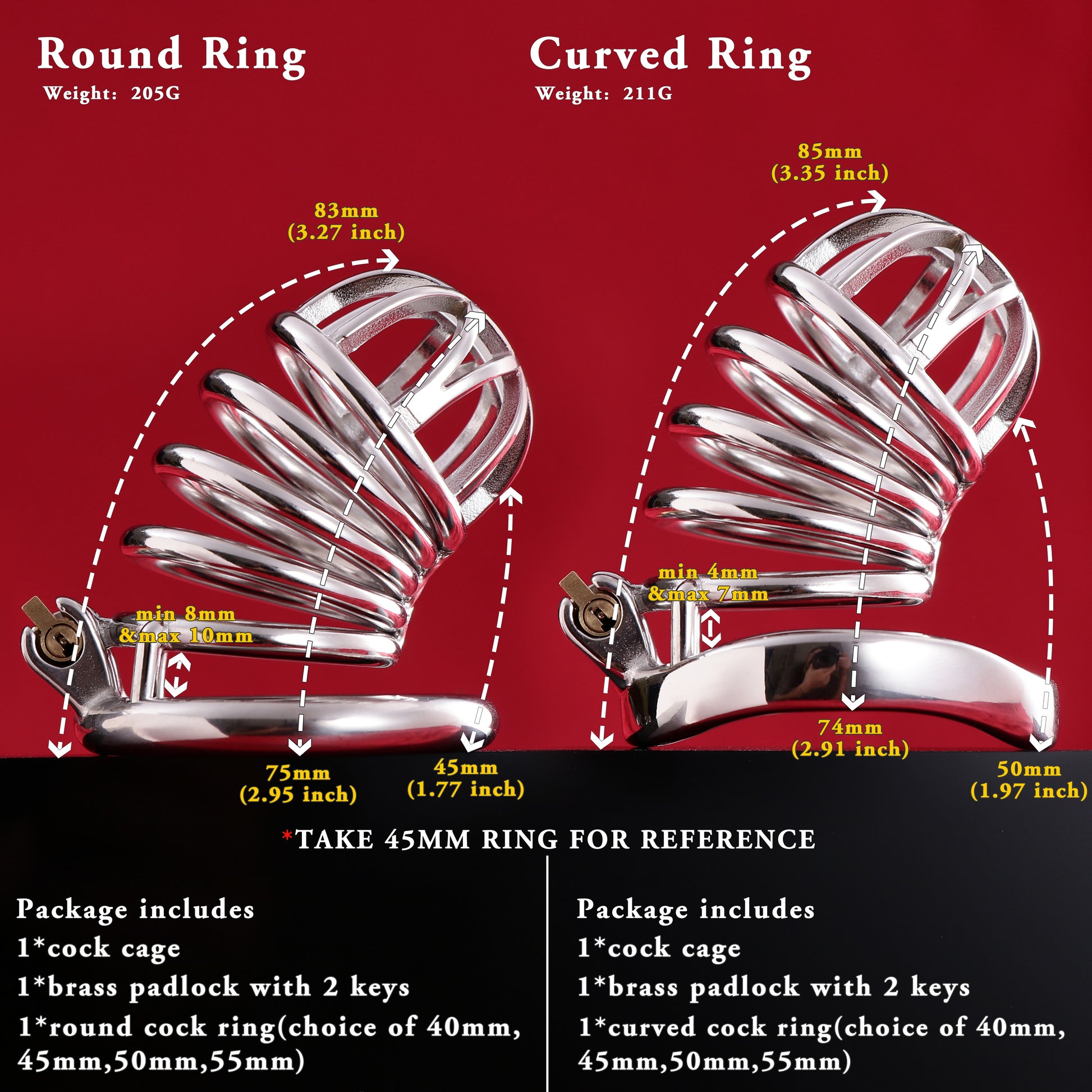 Male Top Split Open Chastity Cage, F3047 - FRRK