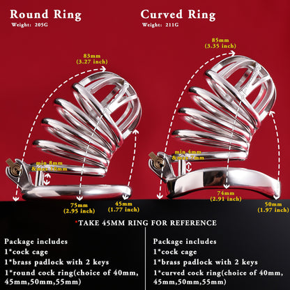 Male Top Split Open Chastity Cage, F3047 - FRRK
