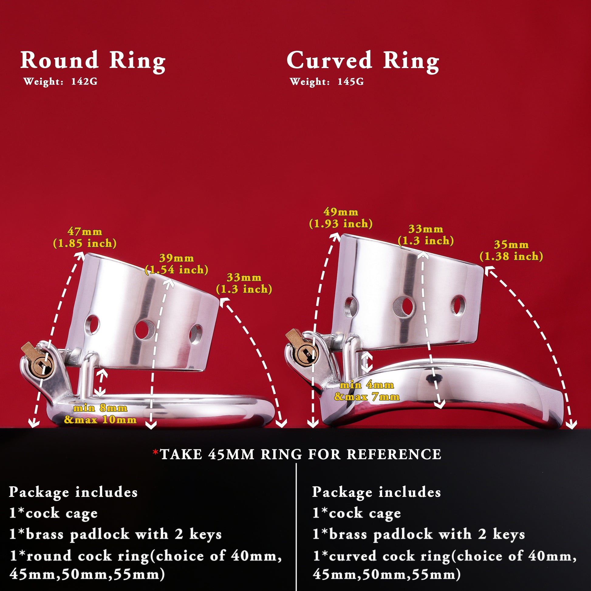 Split-Front Opening Male Chastity Cage, F3098 - FRRK