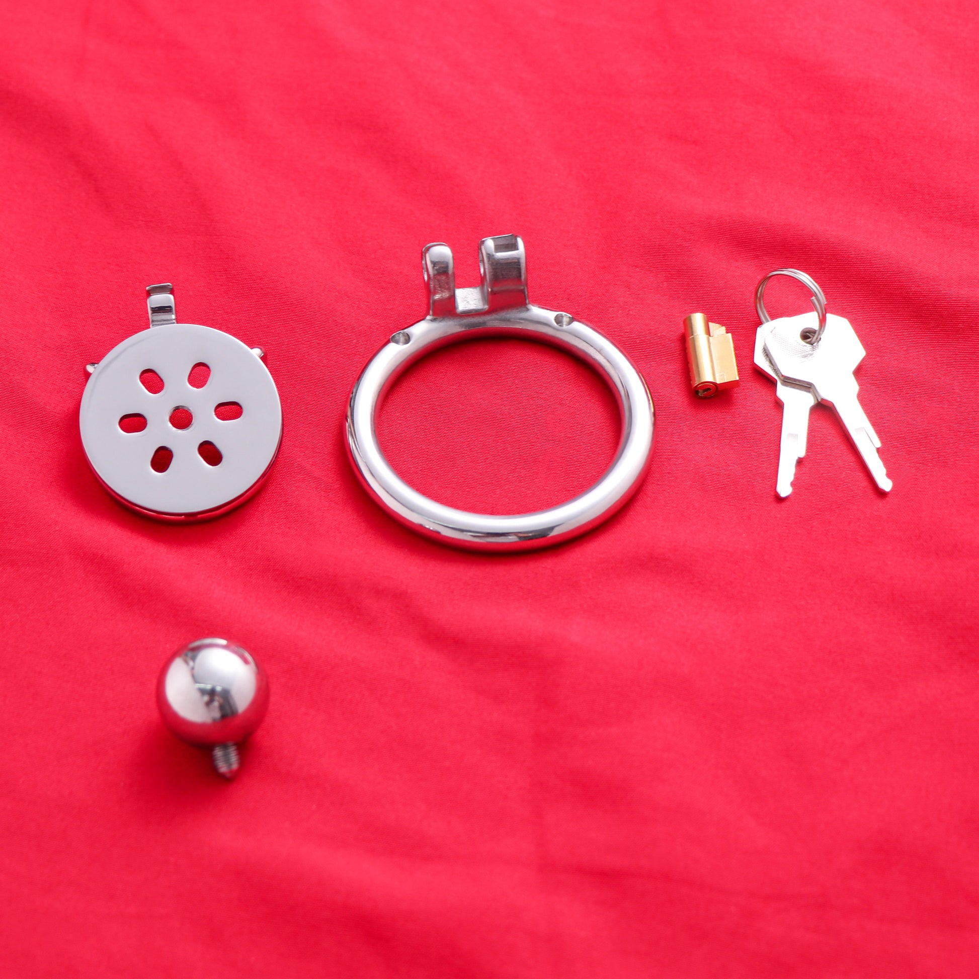 Flat Chastity Cage with Solid Metal Negative Ball, F3193 - FRRK