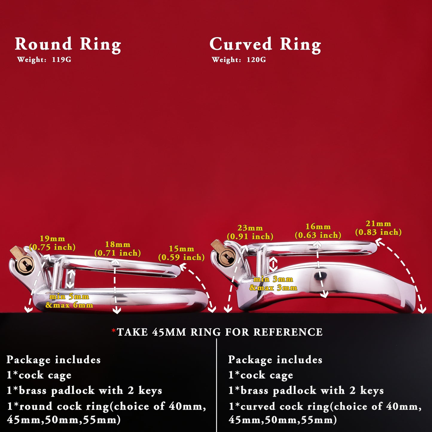 Dual Cock Ring Chastity Cage, F3121 - FRRK