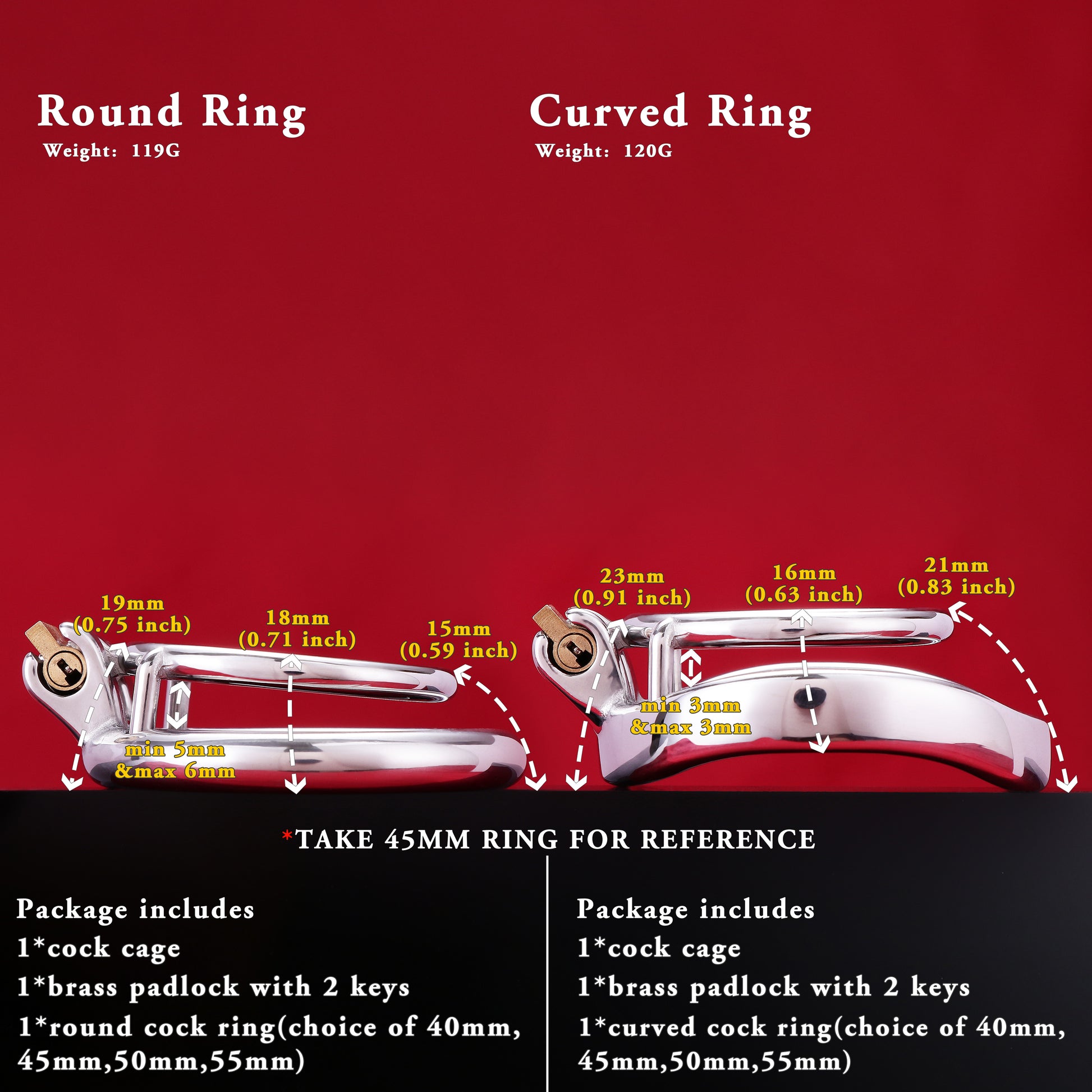 Dual Cock Ring Chastity Cage, F3121 - FRRK