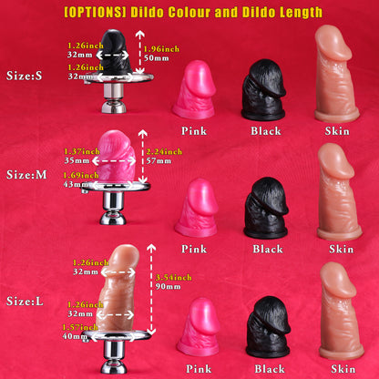 Flat Inverted Chastity Cage With Dildo, F3403 - FRRK
