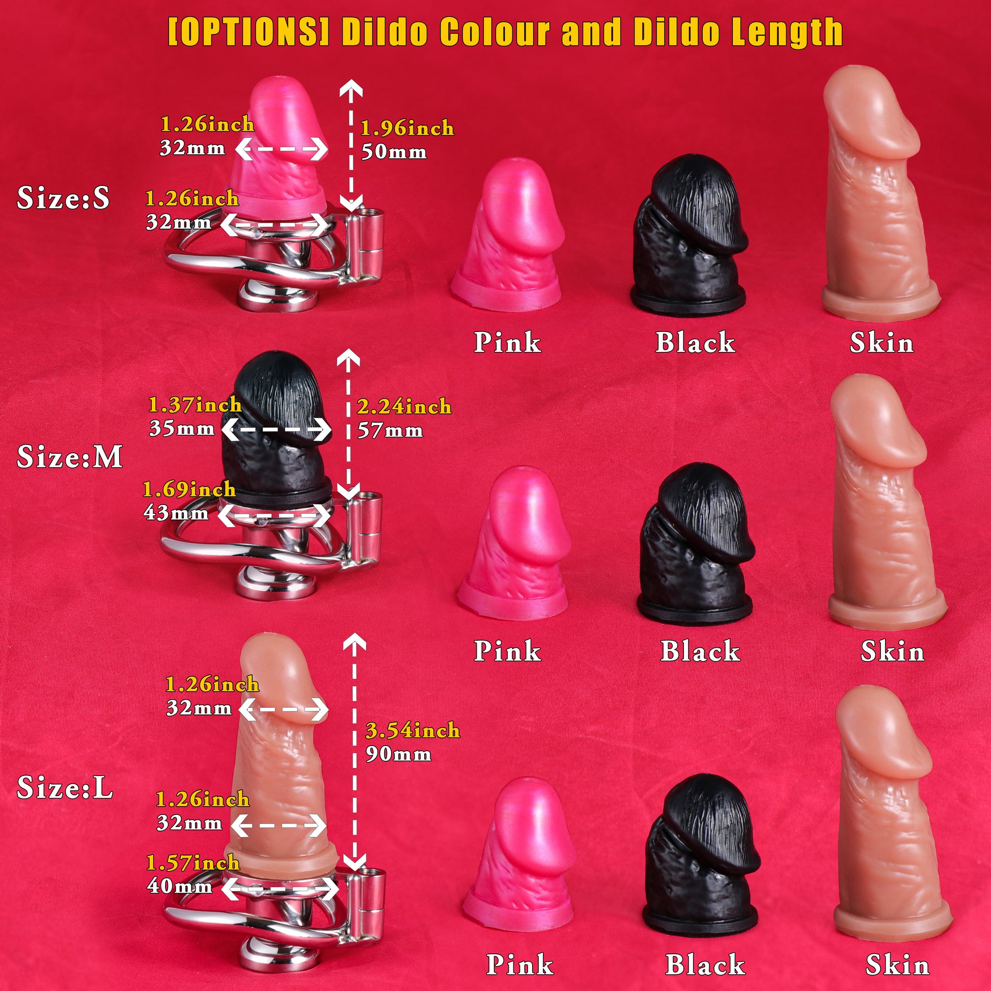 Inverted Chastity Cage With Dildo Allen Wrench Lock, F3401 - FRRK