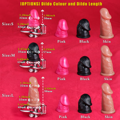 Inverted Chastity Cage With Dildo Allen Wrench Lock, F3401 - FRRK