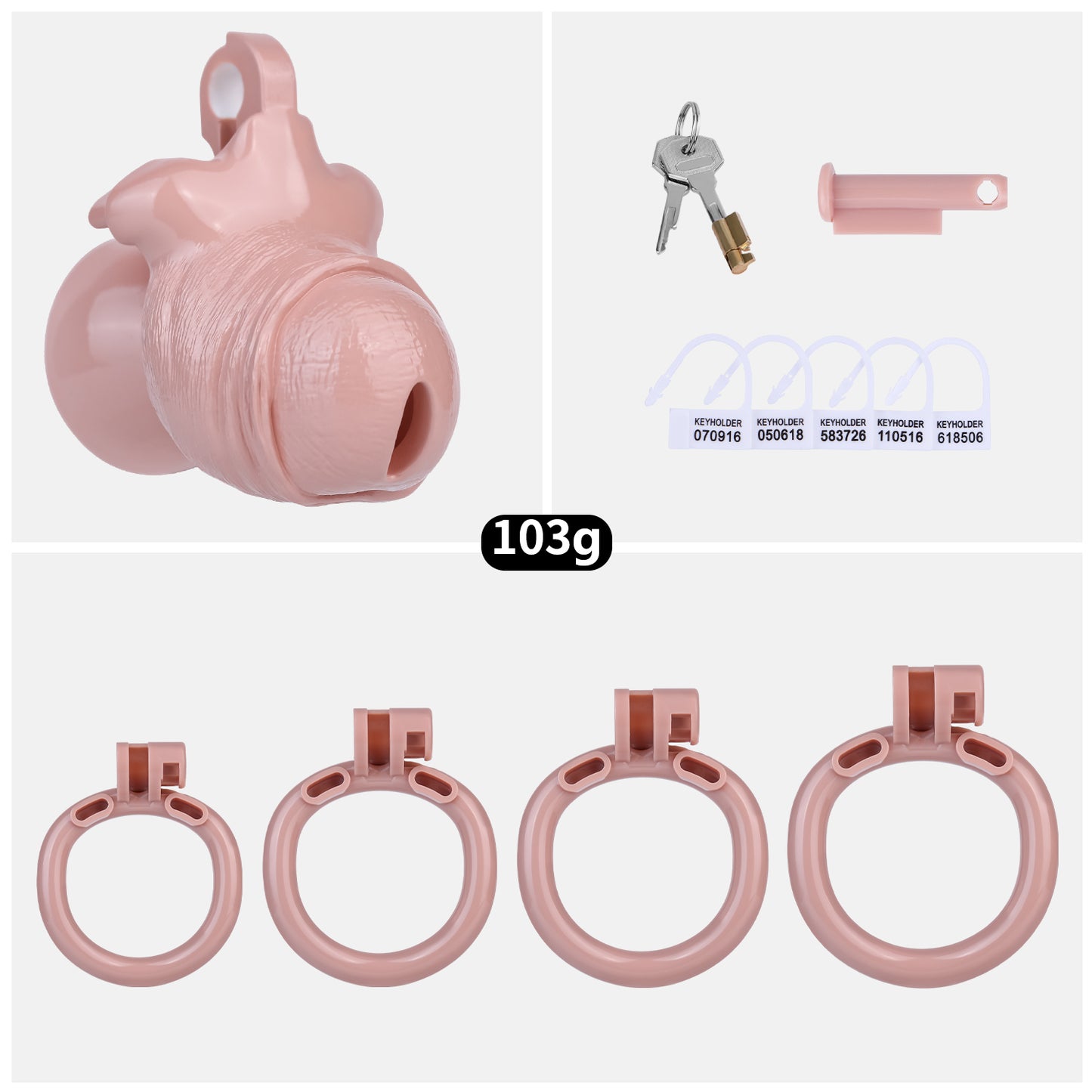 ABS Resin Realistic Dick Chastity Cage – Inverted Type AS036