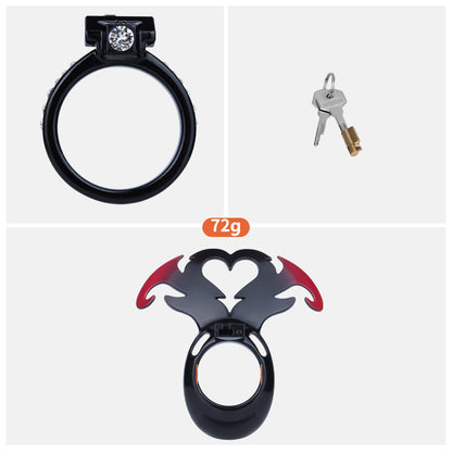 Succubus Rhinestone Dual Cock Ring Chastity Cage | AS211
