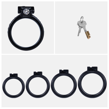 ABS Resin Rhinestone Dual Cock Ring Chastity Cage | AS602