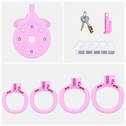 ABS Resin Rhinestone Flat Chastity Cage | AS606