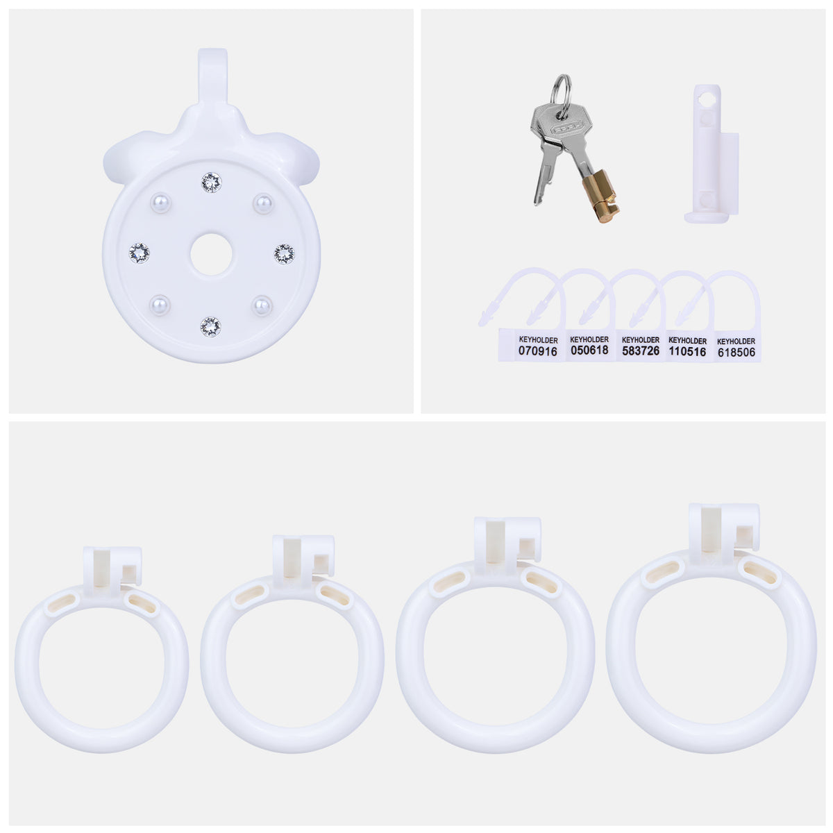 ABS Resin Rhinestone Flat Chastity Cage | AS606