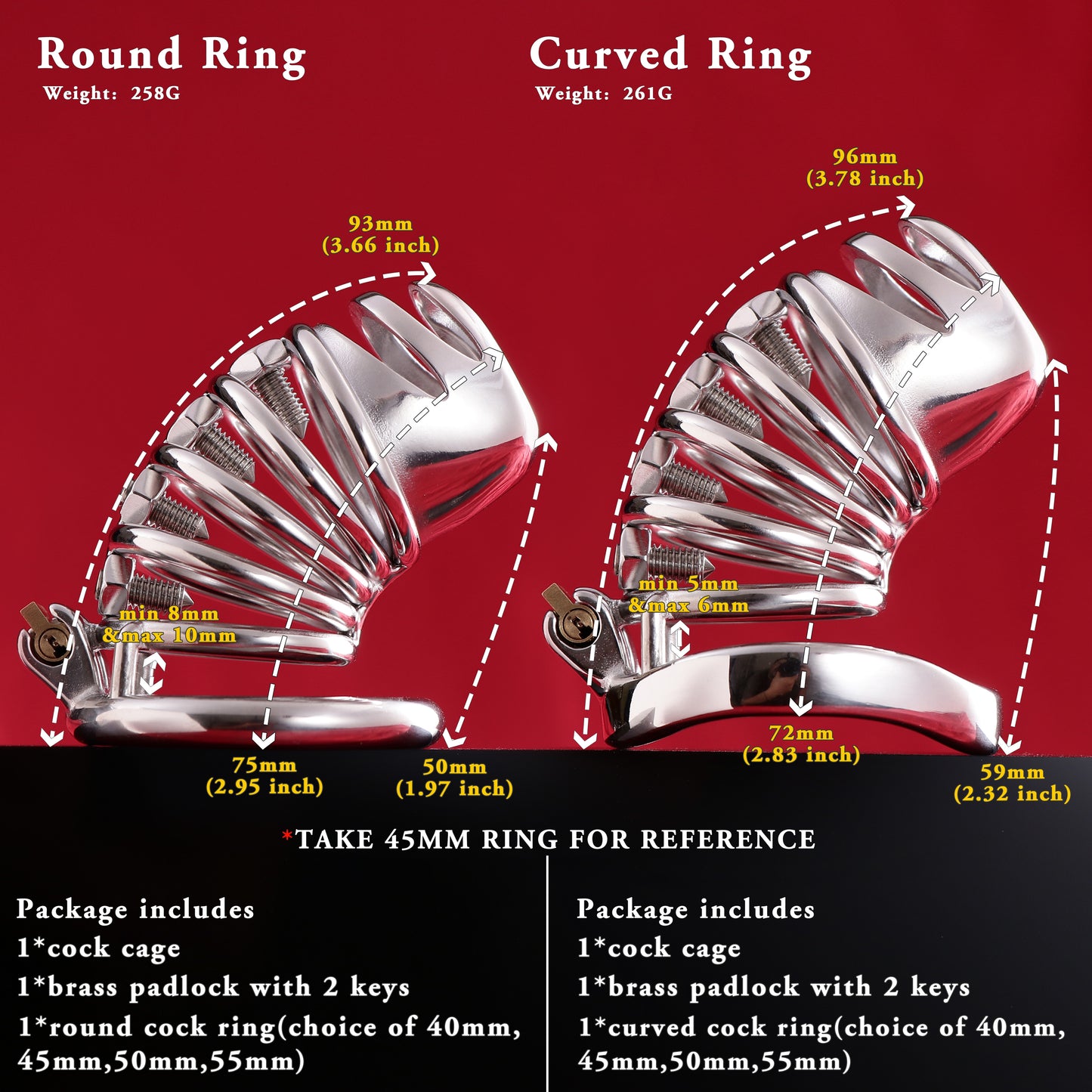 Male Chastity Cage with Screw Spiked, F3050 - FRRK