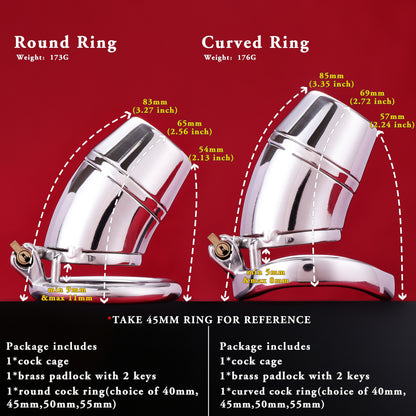 Full Closed Steel Chastity Cage, F3101 - FRRK