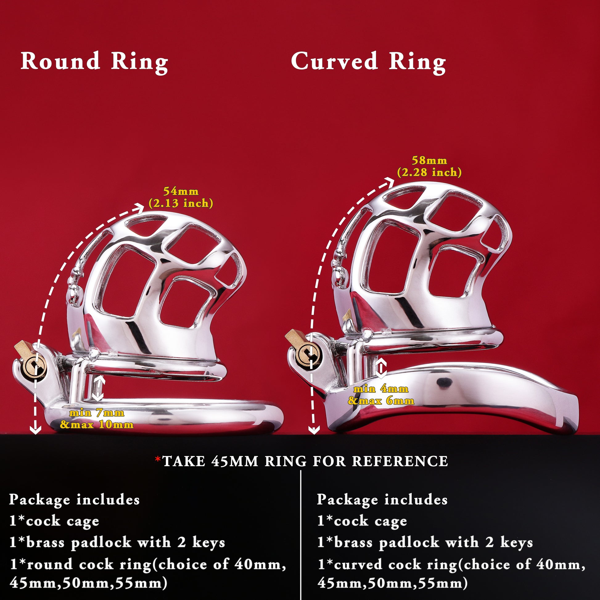 Stainless Steel Metal Small Cobra Chastity Cage, F3115 - FRRK