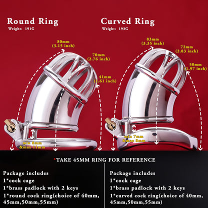 Male Chastity Cage Front Half-Moon Opening, F3095 - FRRK