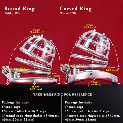 37mm Diameter Large Male Chastity Cage, F3066 - FRRK