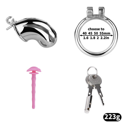 Cobra Series Mamba Chastity Cage | F312A Large Size - Silver