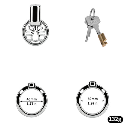 Night Silver Spider Chastity Cage | F328A