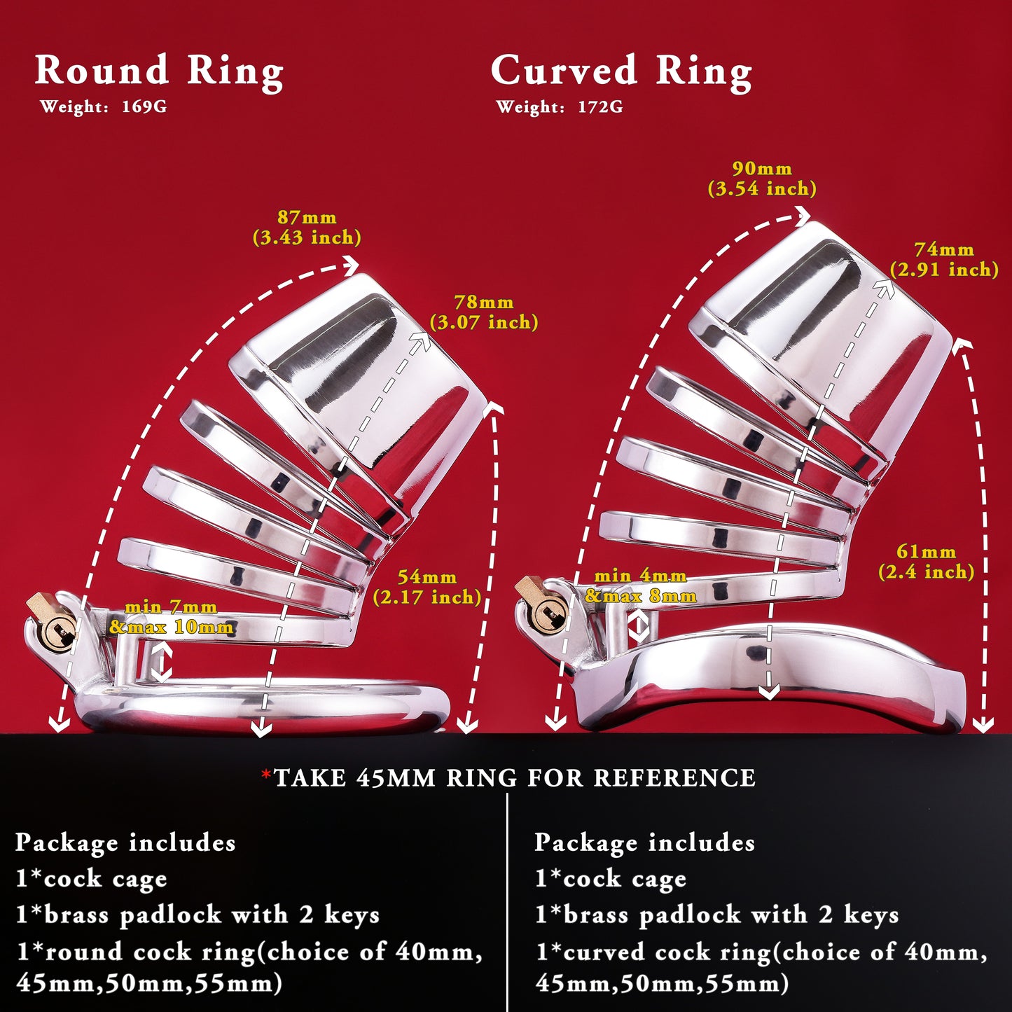 Male Lid Shower Belt Full Close Chastity Cage, F3084 - FRRK