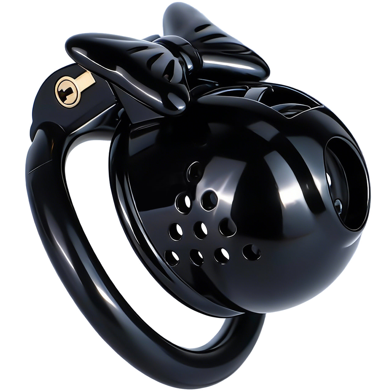 Black Bowtie Elegant Sissy Maid Chastity Cage | F321A