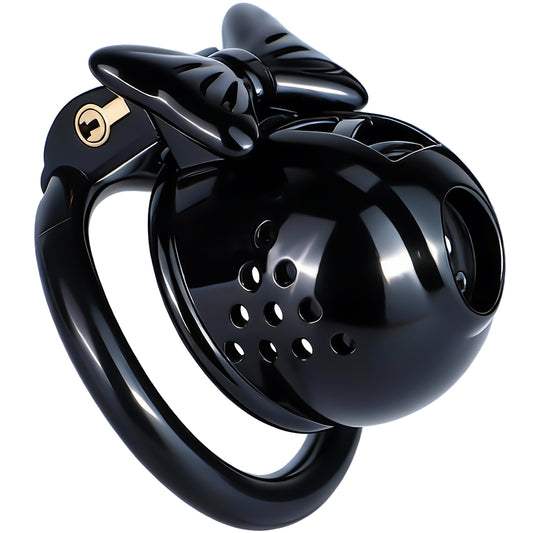 Black Bowtie Elegant Sissy Maid Chastity Cage | F321A